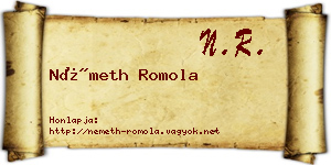 Németh Romola névjegykártya